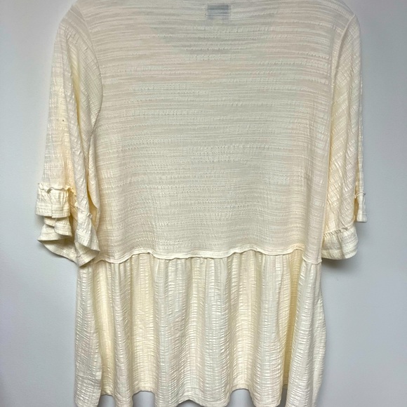 NWT, Wonderly top, short sleeved, parchment, M. - Picture 4 of 6